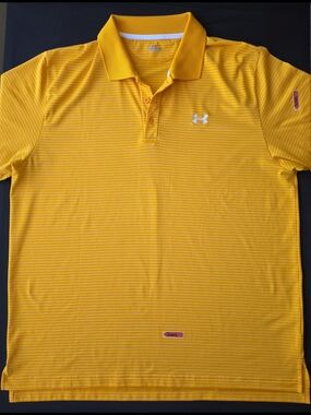Under Armour Men’s Yellow & White Striped Polo